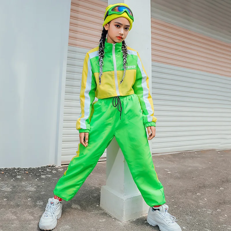 Новинка джазовые костюмы для девочек флуоресцентная цветная одежда в стиле