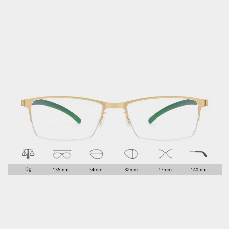 Рецептурные прогрессивные мужские очки без винтов из титанового сплава