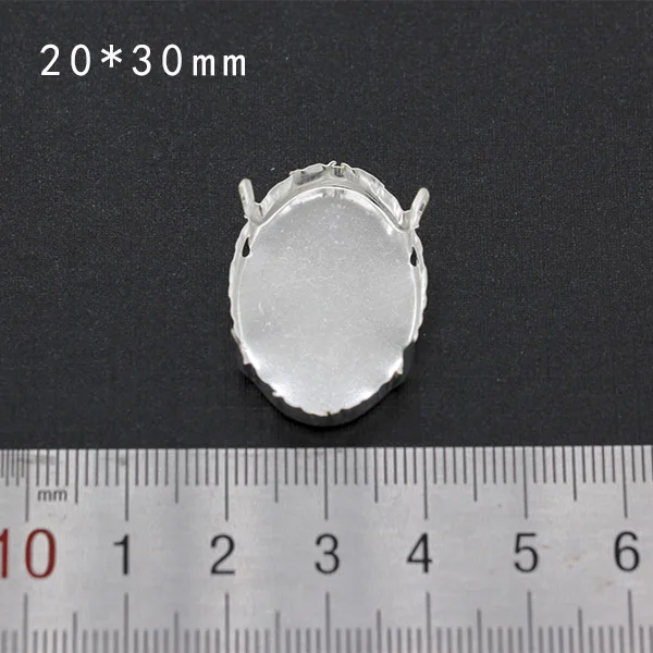 20x30mm oval 30p пустая основа установка пришивные стразы граненые хрустальные драгоценности Посеребренные пустые коготь для камня аксессуары для одежды ссылка 1 - Цвет: 20x30mm oval