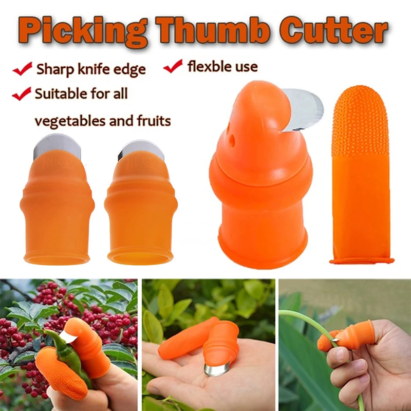 

Vegetable Silicone Thumb Knife Finger Protector Harvesting Knife Plant Blade Scissors Separator Cutting Rings Garden Gloves