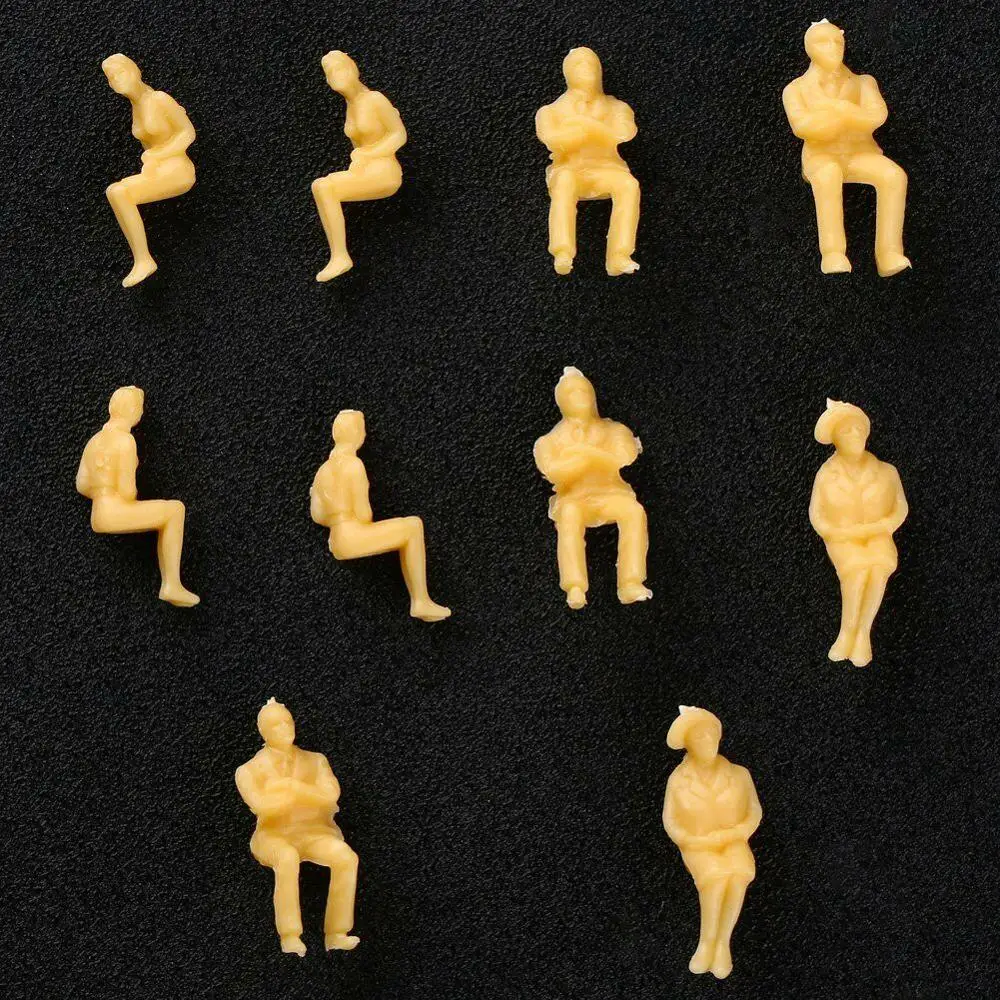 100pcs 1:50 O Scale All Seated Figures Unpainted People Model Railway New | Дом и сад