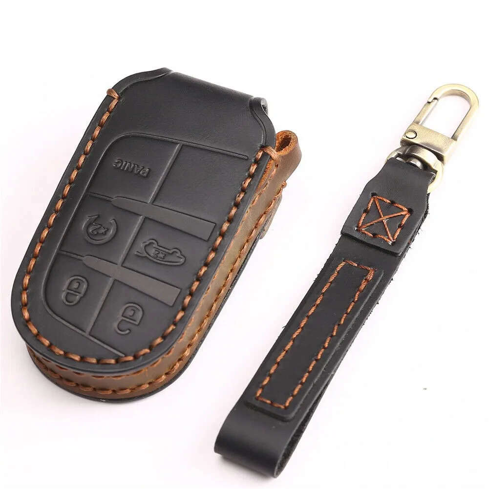 

1x Key Cover Accessories Car Fob For Jeep Cherokee Leather Parts Durable