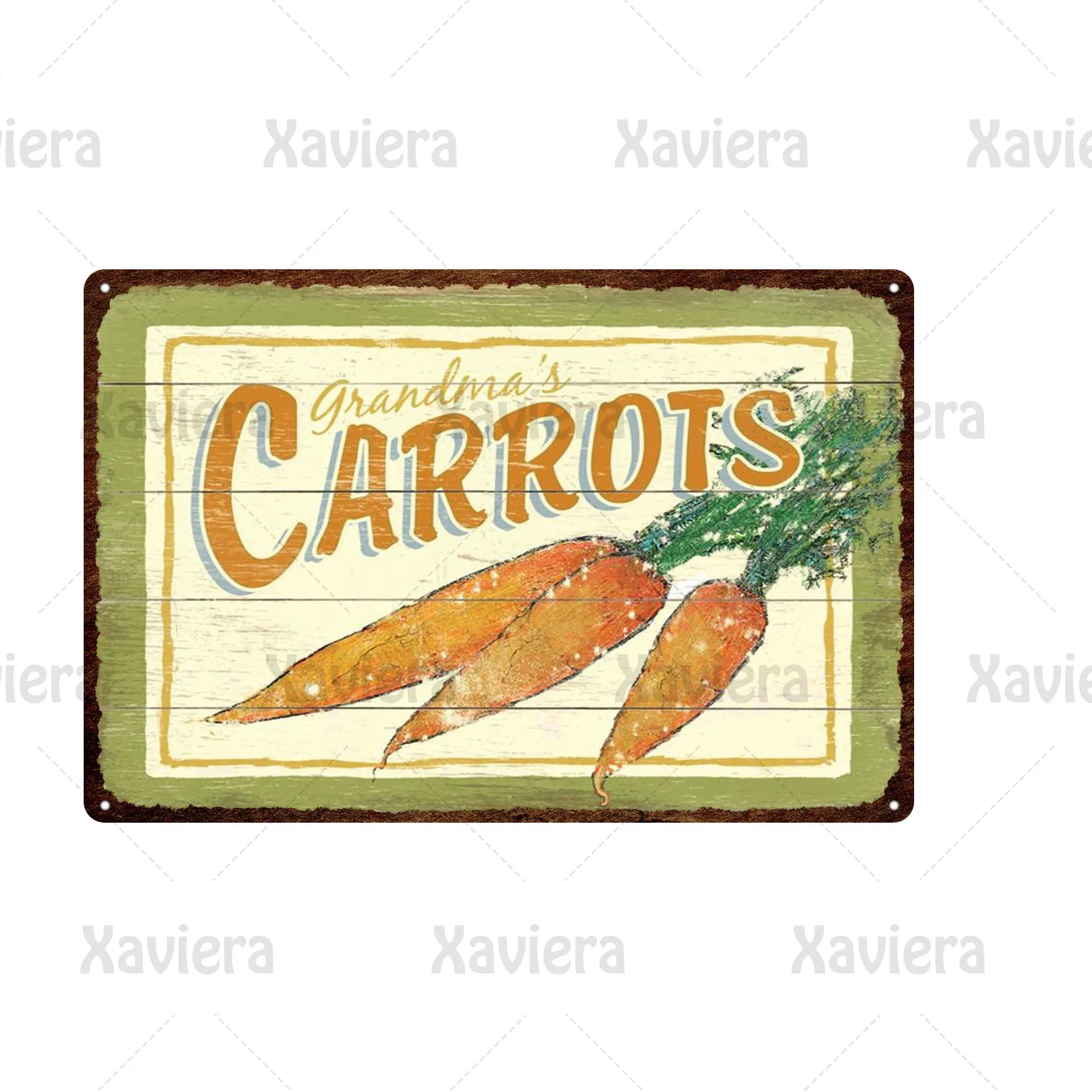 

Metal Tin Sign Vintage Metal Plaque Fresh Farm Vegetables Decor Household Fruit and Vegetable Shop Iron Painting Wall Sticker