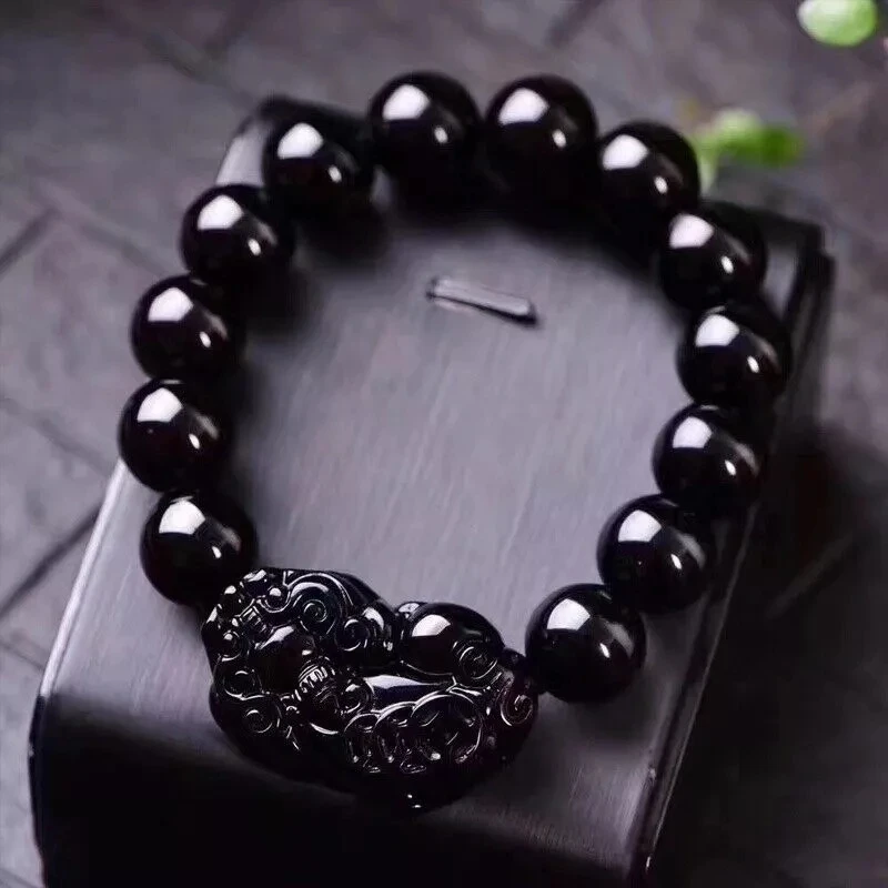 

2021 Feng Shui Obsidian Stone Wealth Pi Xiu Bracelet Attract Wealth and Good Luck Men's Bracelet Wholesale Bulk
