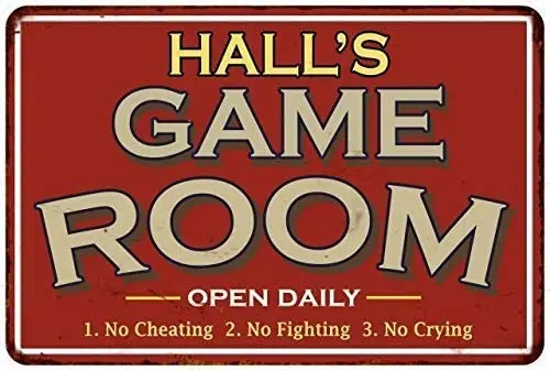 

Hall'S Game Room Aluminum Sign Metal Plate Decorative Sign Home Decor