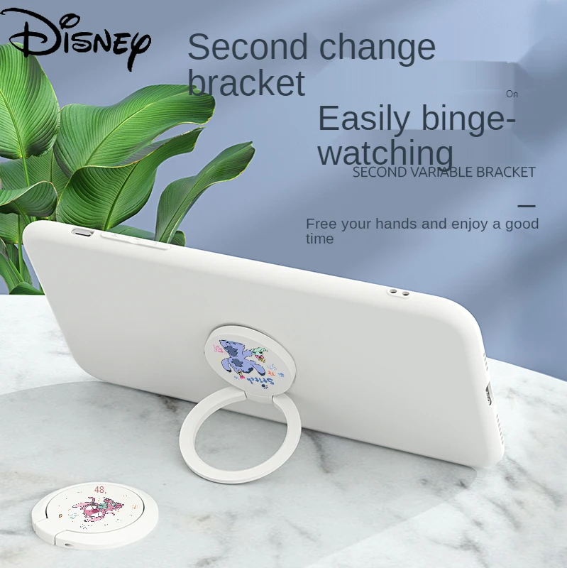 

Disney Stitch Mobile Phone Bracket Sticky Car Magnetic Solid Single Ring Buckle Portable Multifunctional Bracket