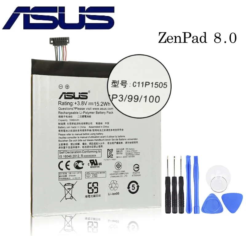 Планшетный ПК ASUS C11P1505 оригинальный аккумулятор для Asus ZenPad 8 0 Z380KL Z380C Z380CX P022 P024 4000