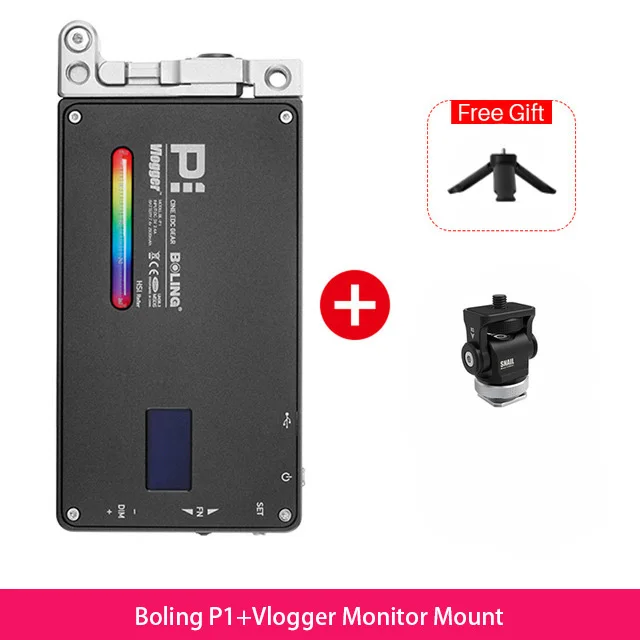 add mount Boling BL-P1 RGB Полноцветный Светодиодный светильник для видеосъемки с регулируемой яркостью для студийной цифровой зеркальной камеры светильник для Vlogging Live BL P1 - Цвет: add mount