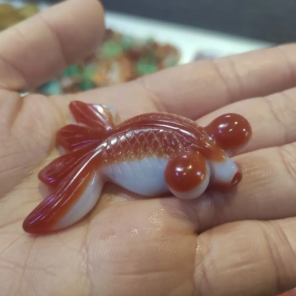

1pcs Wholesale Hot Sale Natural Gemstone Fish Pendant Healing Quartz Crystal Goldfish Pendant Agate Fish