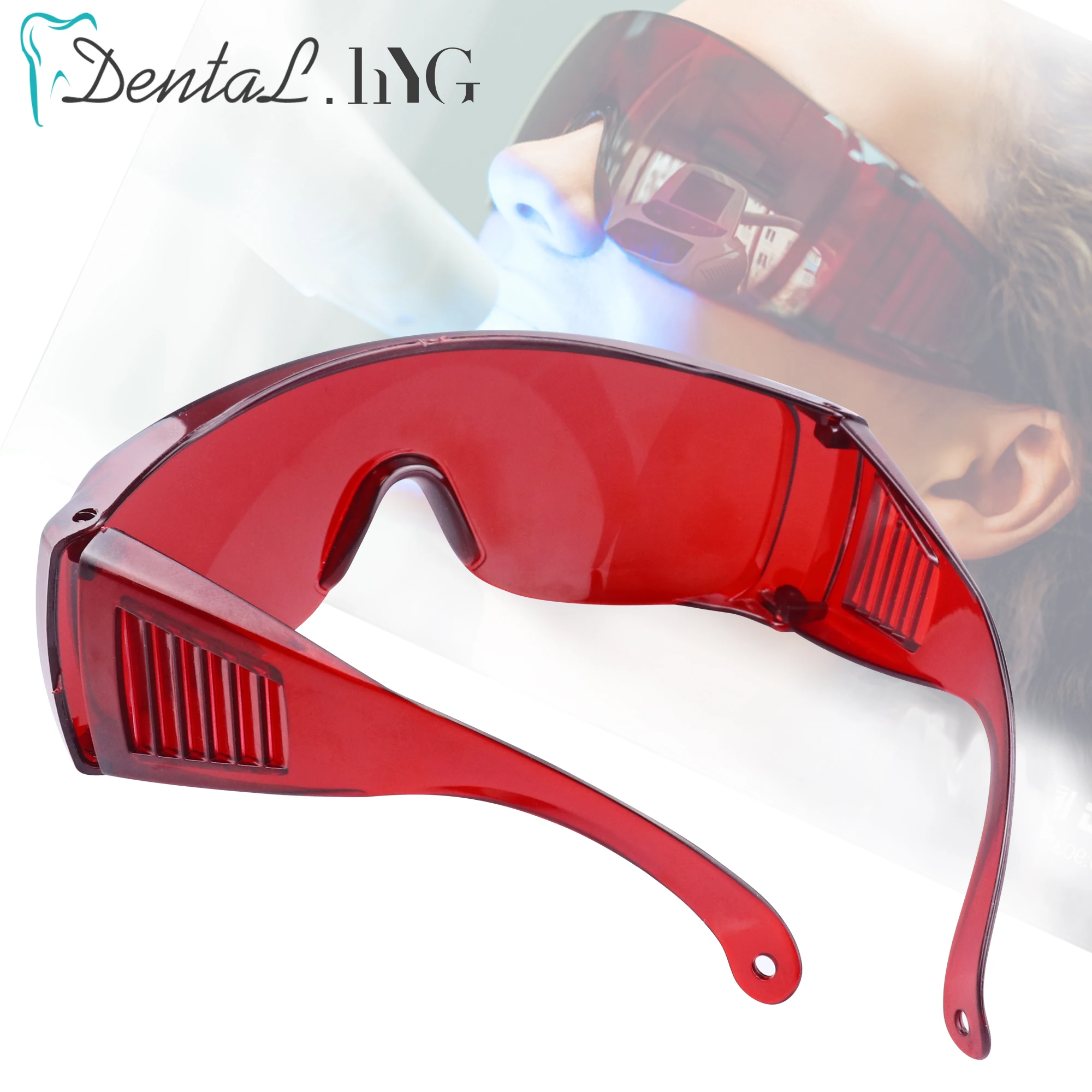 1pcs Dental Eye Protection Glasses Tooth Whitening Curing Light UV For Dentist Spectacles Red Goggle Glasses Protective Eye