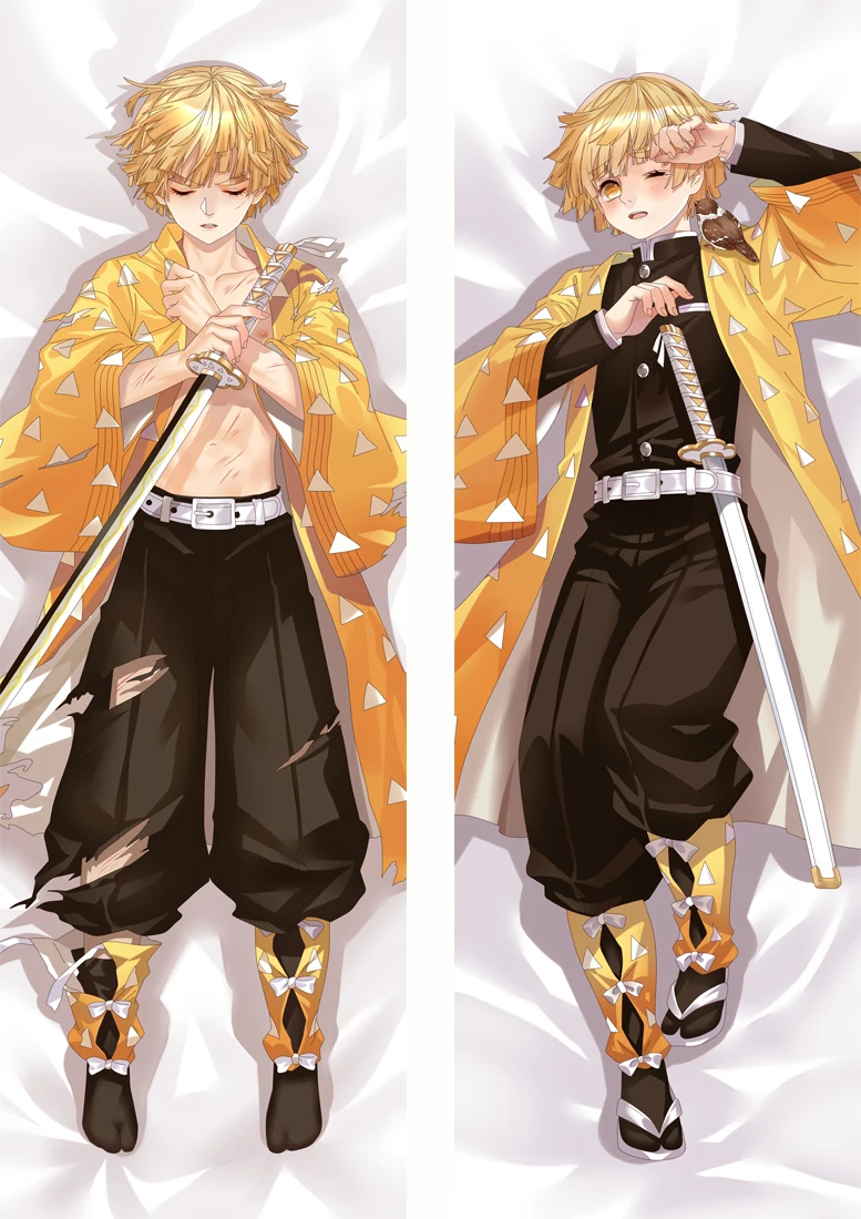 Kimetsu no Yaiba рассекающий демонов Kamado Tanjirou Agatsuma Zenitsu Косплей Dakimakura обнимающая подушка