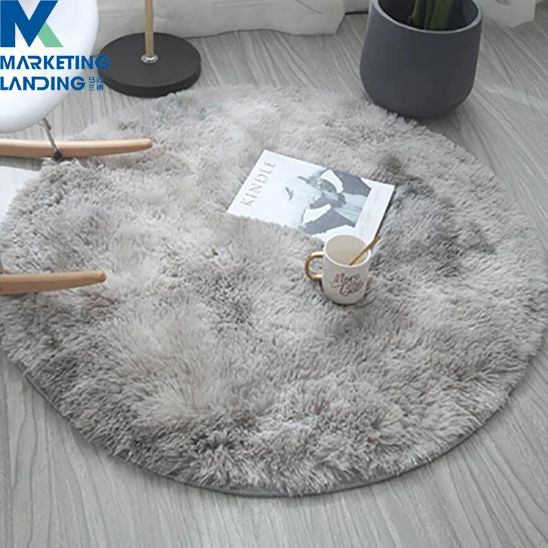 Пушистый круглый светильник серый ковер ковры для гостиной декор из