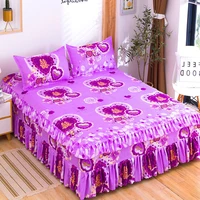 bed skirt pillowcase 3 piece bed skirt and bed cover thickened princess unilateral bilateral three layer bed cover