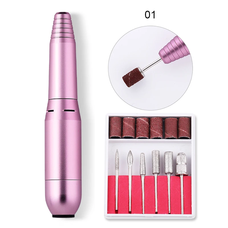 1 шт. сверлильный станок для маникюра розового и серебристого цветов
