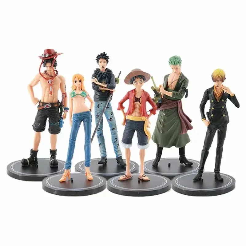 

6 шт./лот новая цельная Обезьяна D Luffy Ace Sanji Roronoa Zoro Nami ПВХ экшн-фигурка аниме игрушки кукла 18 см