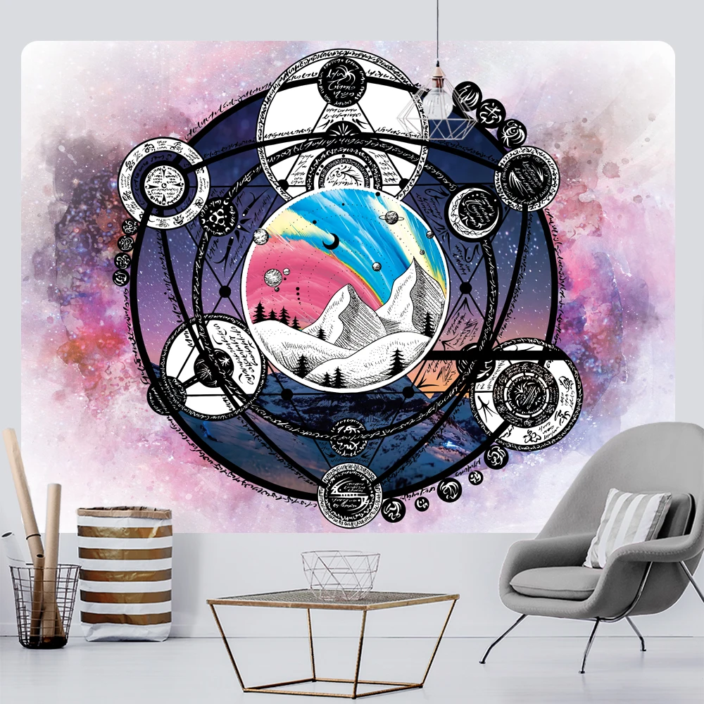 Подвесной Настенный Коврик для йоги в виде Солнца и Луны | Дом сад