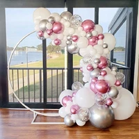 104pcs pink wihte silver balloon arch baby birthday party decoration christening bridal wedding wedding baloon arch kit