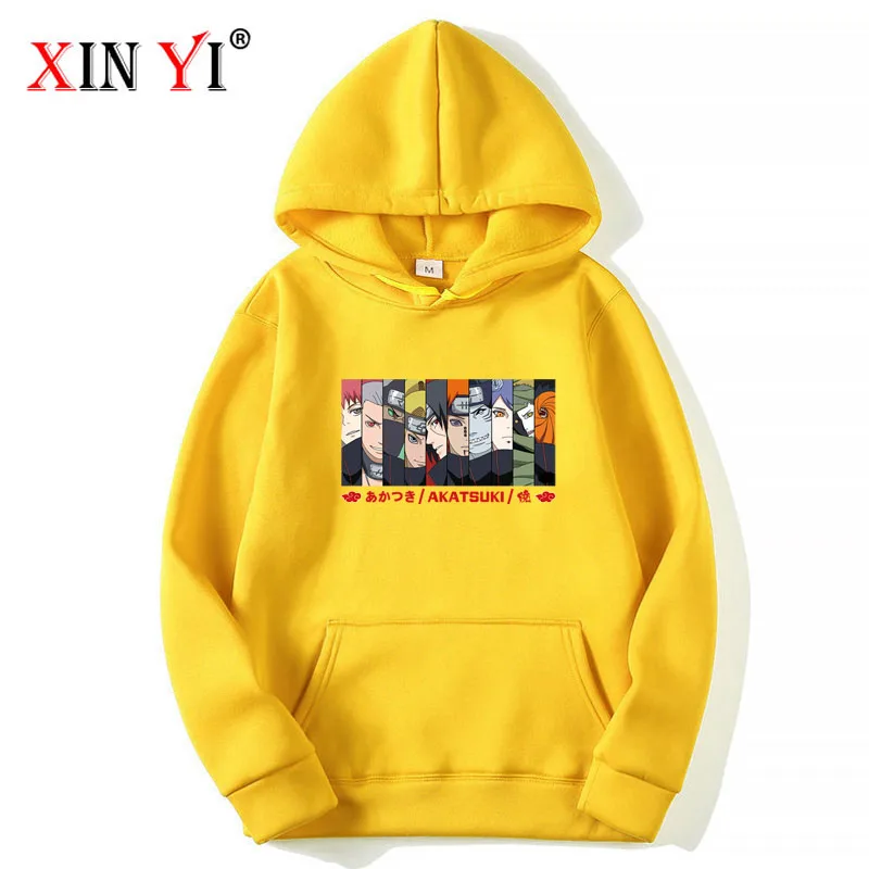 

XIN YI fashion naruto Anime Hoodies Streetwear itachi pullover Sweatshirt Men Fashion autumn winter Hip Hop hoodie pullover