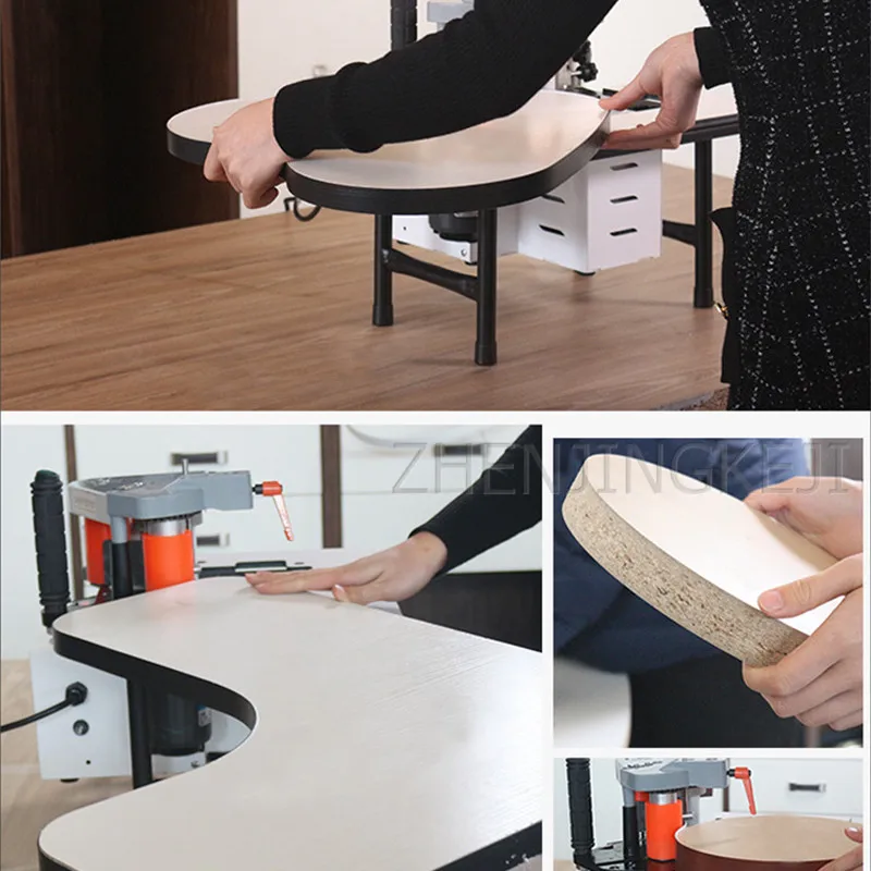 

220V Small Manual Edge Banding Machine Woodworking Tools Portable Home Furniture Curved Line Carpentry Device Decoration 1200W