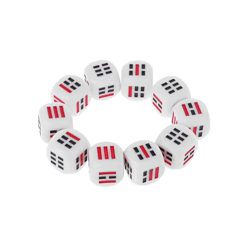

10Pcs D6 Dices For Easy Fortune-Telling Divination Dice Ba Gua Eight Trigrams Parts Accessory 16mm 875D