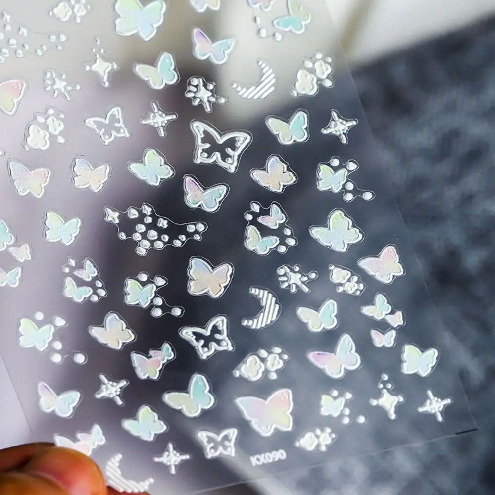 

Gradient Butterfly Nail Art Stickers Ultra-thin Relief Moon Star Applique INS-style Nail Art Decoration