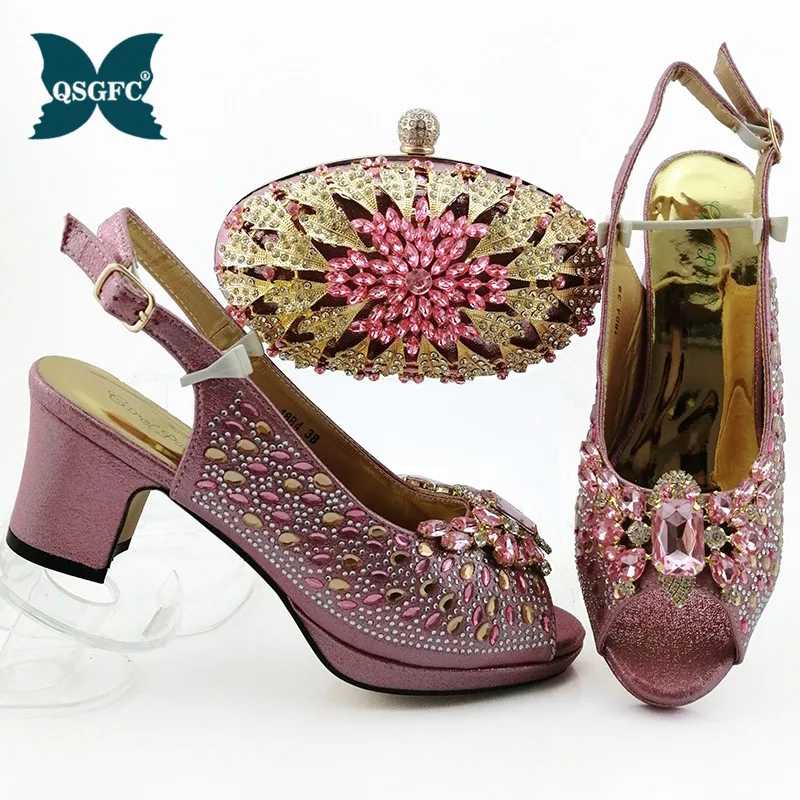 Новейший дизайн африканские женские туфли и сумочка итальянские вечерние