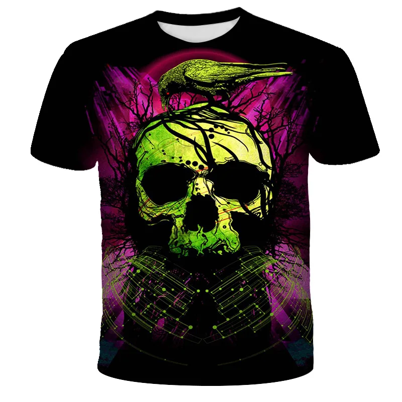 

Summer 3D Skull Print T-shirt Boy Girl Clothes 2020 New Fashion Short Sleeve t Shirt Casual Breathable Funny T shirts Streetwea