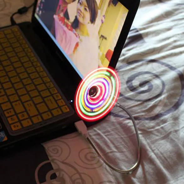 Портативный Настольный мини-вентилятор USB 2 0 с 5 цветсветильник светодиодами