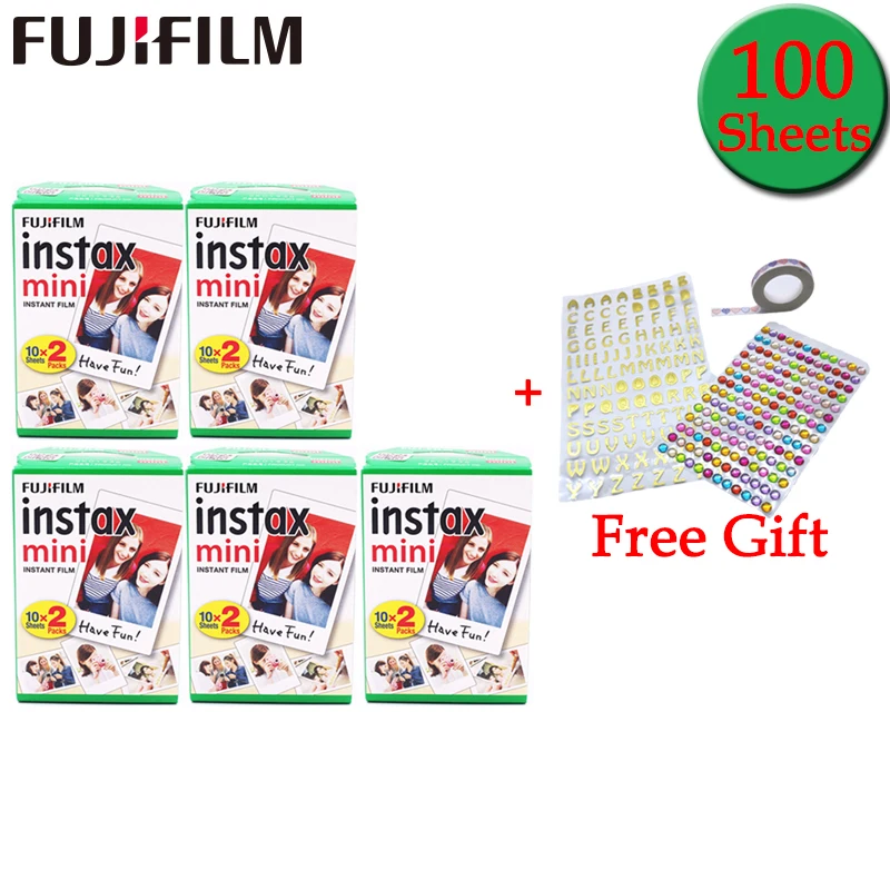 20-100 листов Fuji Fujifilm instax white Color Edge Fims для instax mini 8 9 7s 90 25 50 sp1 фотобумага с бесплатным подарком