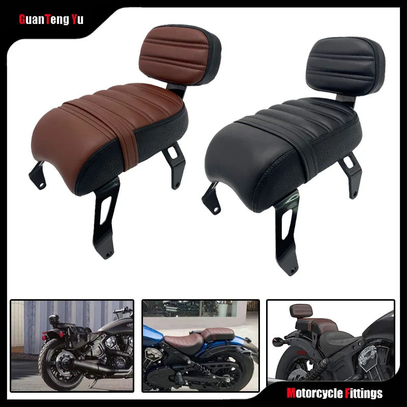 

High Quality Motorcycle Passenger Rear Seat Pad Pillow Sissy Bar Backrest Foot Peg For Indian Scout Bobber Twenty/Sixty 2018-21
