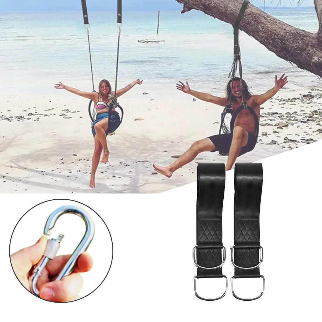 

Hammock suspension with a pair of tree-shaped swing suspension kits, hammock with carabiner, 350 kg load-bearing capacity, outdo