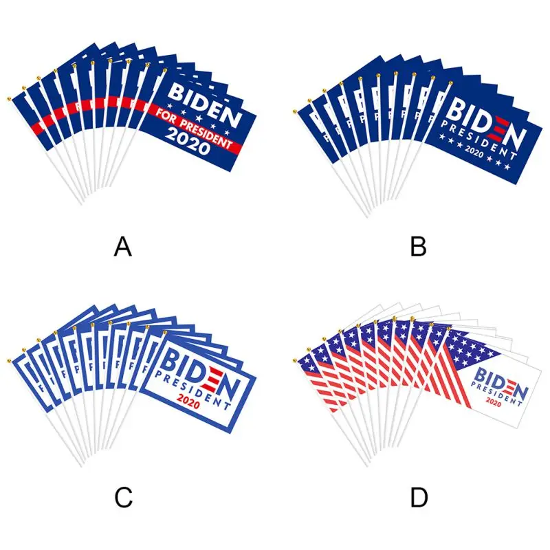 10 шт./лот поддержка полиэстер с принтом ручной развевающийся флаг США для