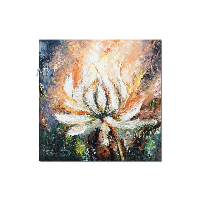 Современная палитра ножей цветов искусство Масляная живопись без рамки Холст