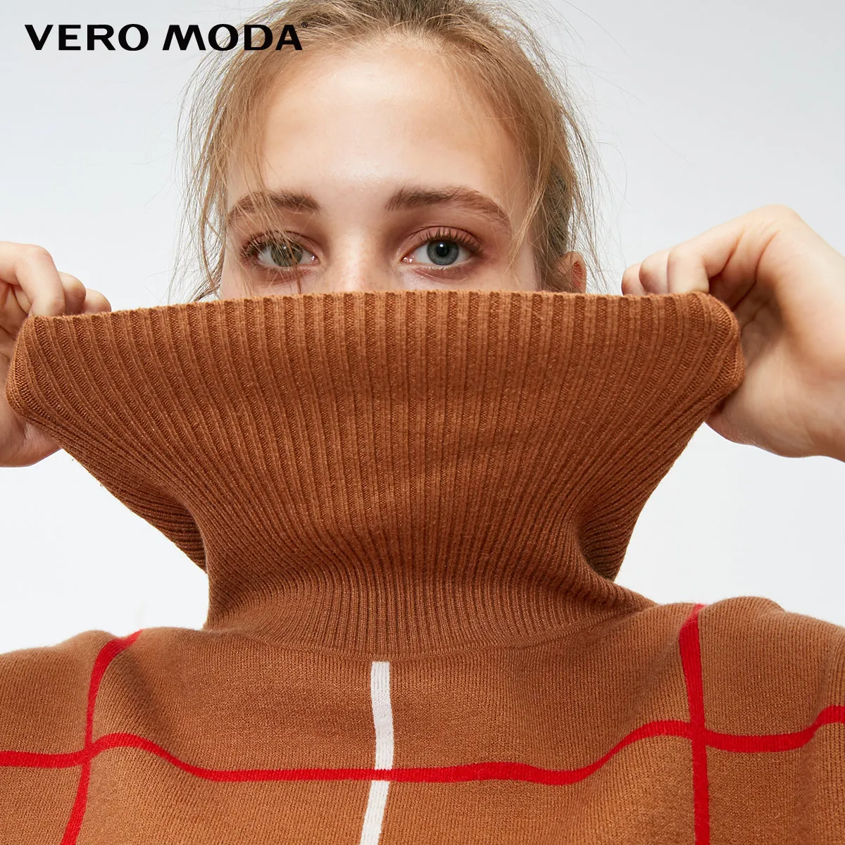 Трикотажный свитер с высоким воротом и рукавом 3/4 от Vero Moda | 319125501 Женская одежда