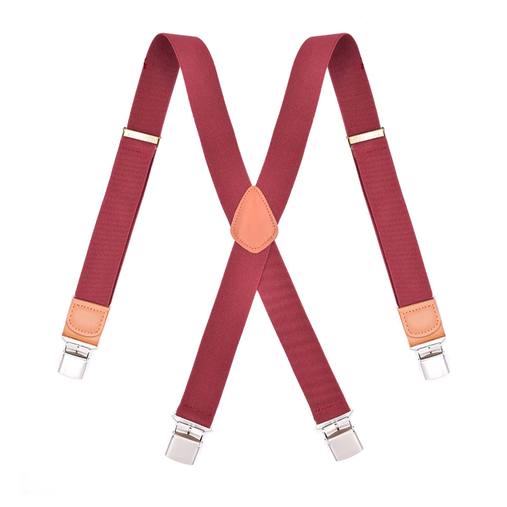 Сверхпрочные кожаные подтяжки большого размера для мужчин регулируемые