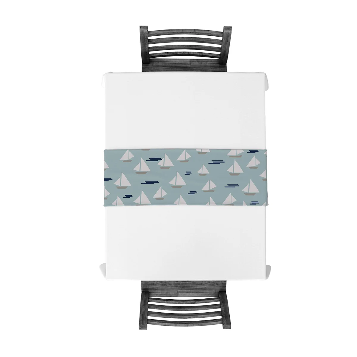 Парусная лодка голубой фон волны Настольная дорожка рождественские украшения