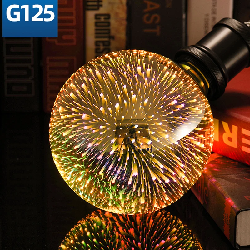 G125 LUCKYLED E27 светодиодный 3D украшения светильник лампы A60 ST64 G80 G95 G125 светодиодный светильник AC220V 240V 110 в ретро-стиле, стилизованные под языки пламени Новинка праздничный светильник s - Испускаемый цвет: G125