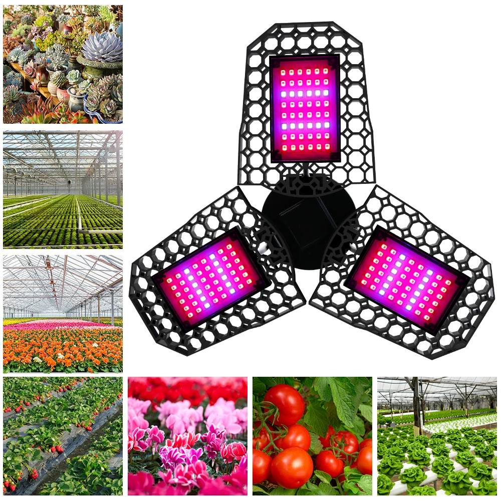 

Фитосветильник светодиодная полного спектра с цоколем E27, 220 В, 40/60/80 Вт