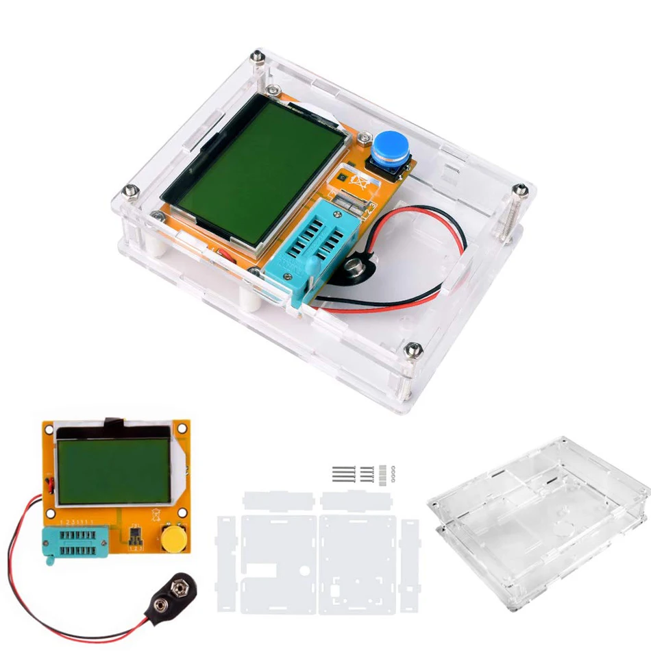 LCR-T4 Mega328 Digital Transistor Tester Resistance Capacitance Diode Triode Meter MOS PNP NPN LCR with Case | Электронные