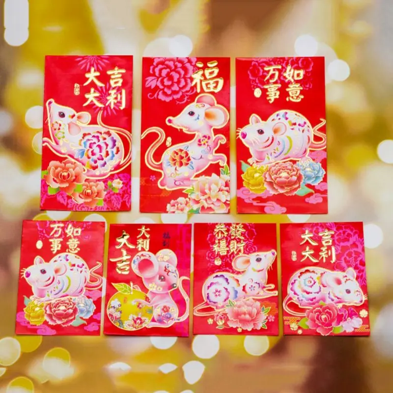 Популярные китайские красные конверты для новогодних подарков в виде