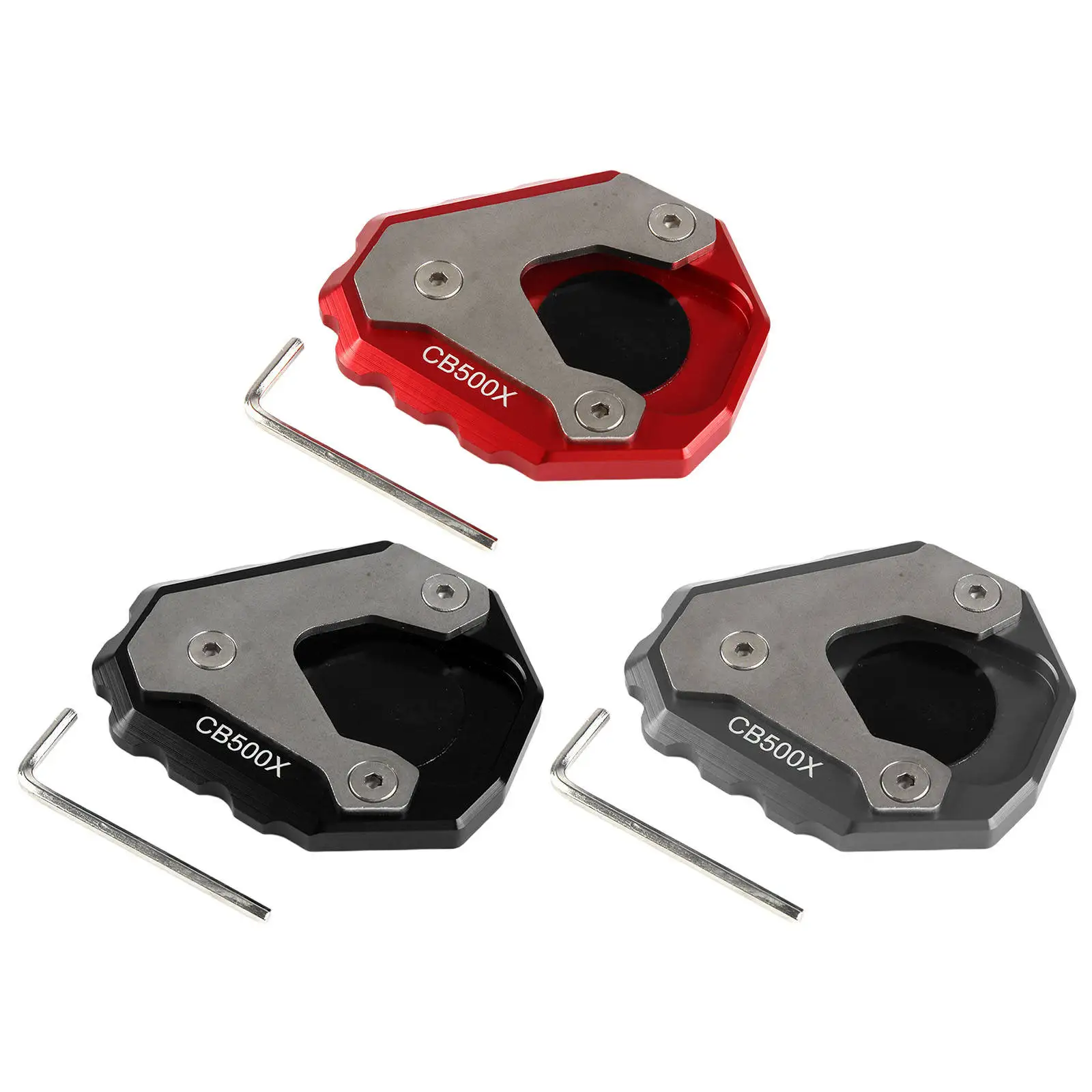 

CNC Aluminum Side Stand Enlarger Kickstand Extension Pad For HONDA
