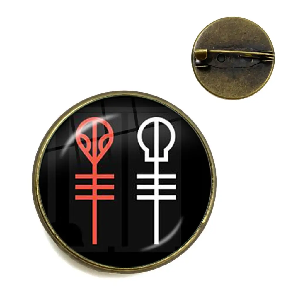 Классический Twenty One Pilots Логотип музыкальной группы Броши Round 20 мм Стекло Gabochon