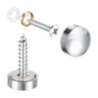 Зеркальные винты Uxcell, 12 мм0,47 дюйма, 8 шт. декоративная крышка с креплениями для полировки ногтей из латуни серебристого цвета