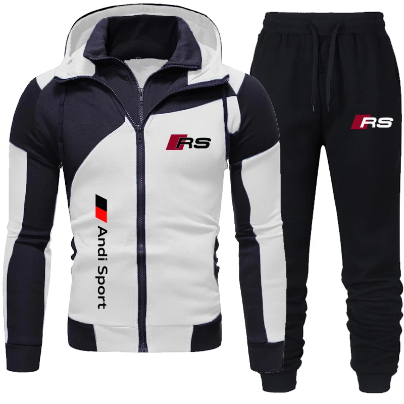 Новинка 2021 года Мужская повседневная одежда Roupas Esportivas Duplo Ziper Terno Moda Jaqueta De courda + Calcas