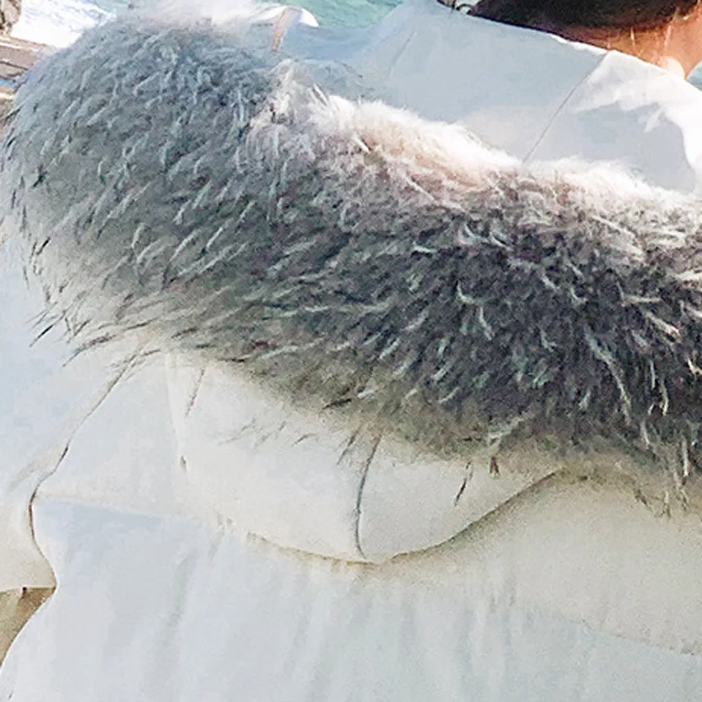 Winter Female Long Coat 2019 Women Fake Fur Collar Keep Warm Woman Parka Outerwear Down Cotton-Padded | Женская одежда