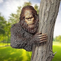 resin 3d tree statue bigfoot gorilla sculpture embrace tree hugger cartoon outdoor garden yard art tree decoration hanging decor