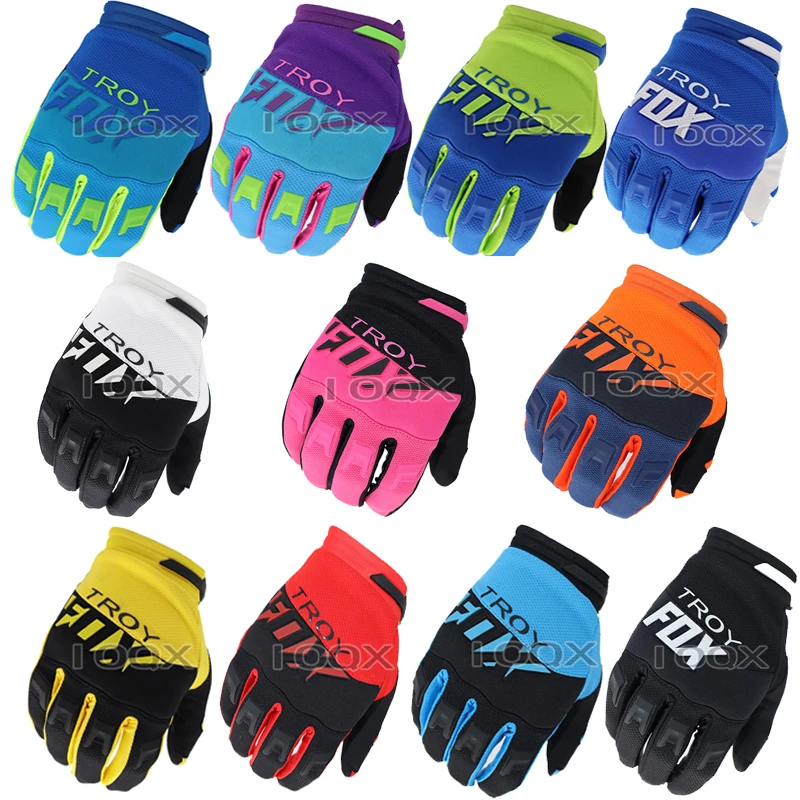 

New Troy Fox Motocross MX ATV MTB Racing Motorcycle Riding Dirt Gloves Motocross Cycling Short Breathable Gloves
