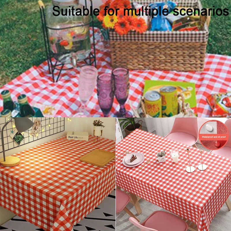 Hot! 1Pc Disposable Thickening Red Checkered Tablecloth Party Weddings Home Decoration Outdoor Picnic BBQ Decoration  Cheap