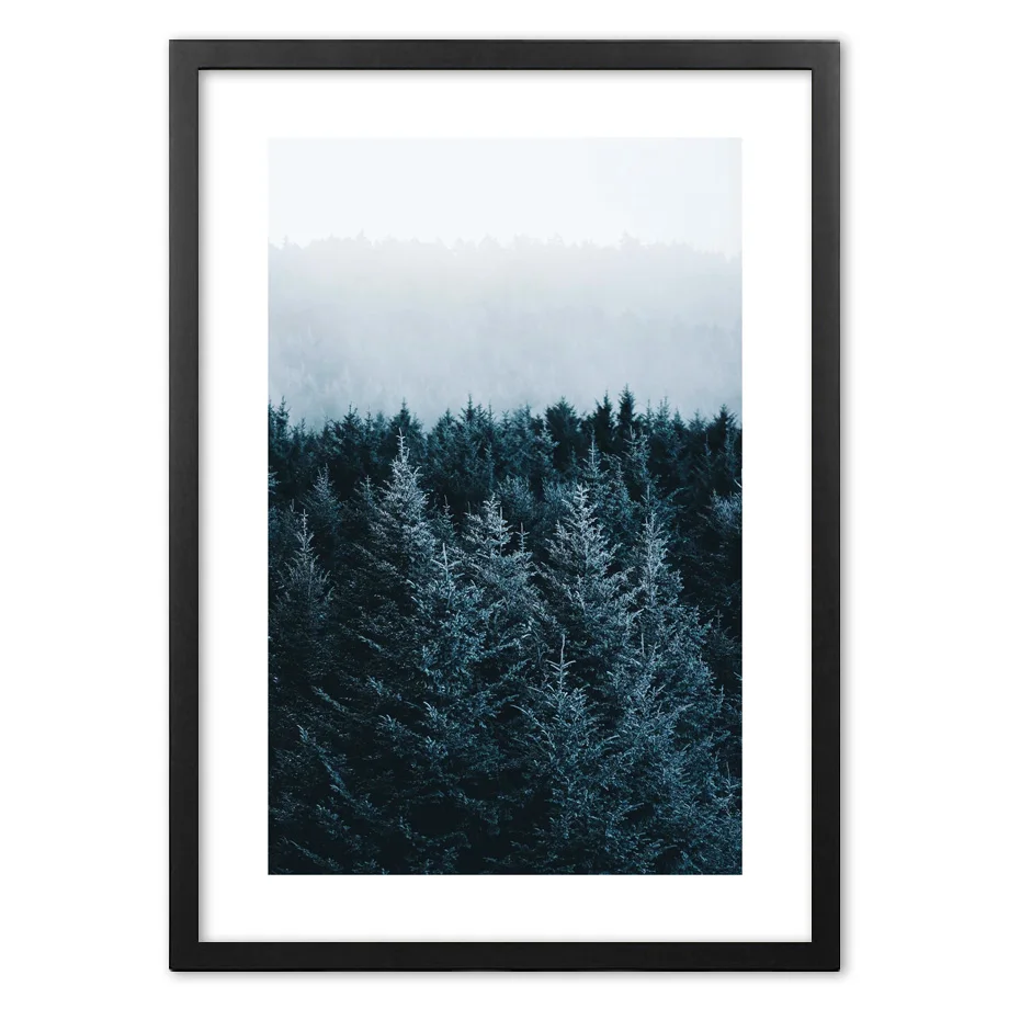 

Скандинавский современный лес голубой фотография скандинавский Искусство Настенная бумага живопись пейзаж настенные картины для гостино...