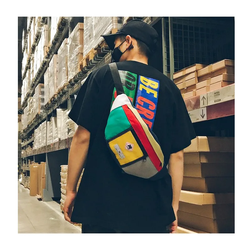 

Холщовая поясная сумка для мужчин, модная ранцевая Сумочка, забавная Повседневная Уличная нагрудная сумка, мужской повседневный поясной ко...